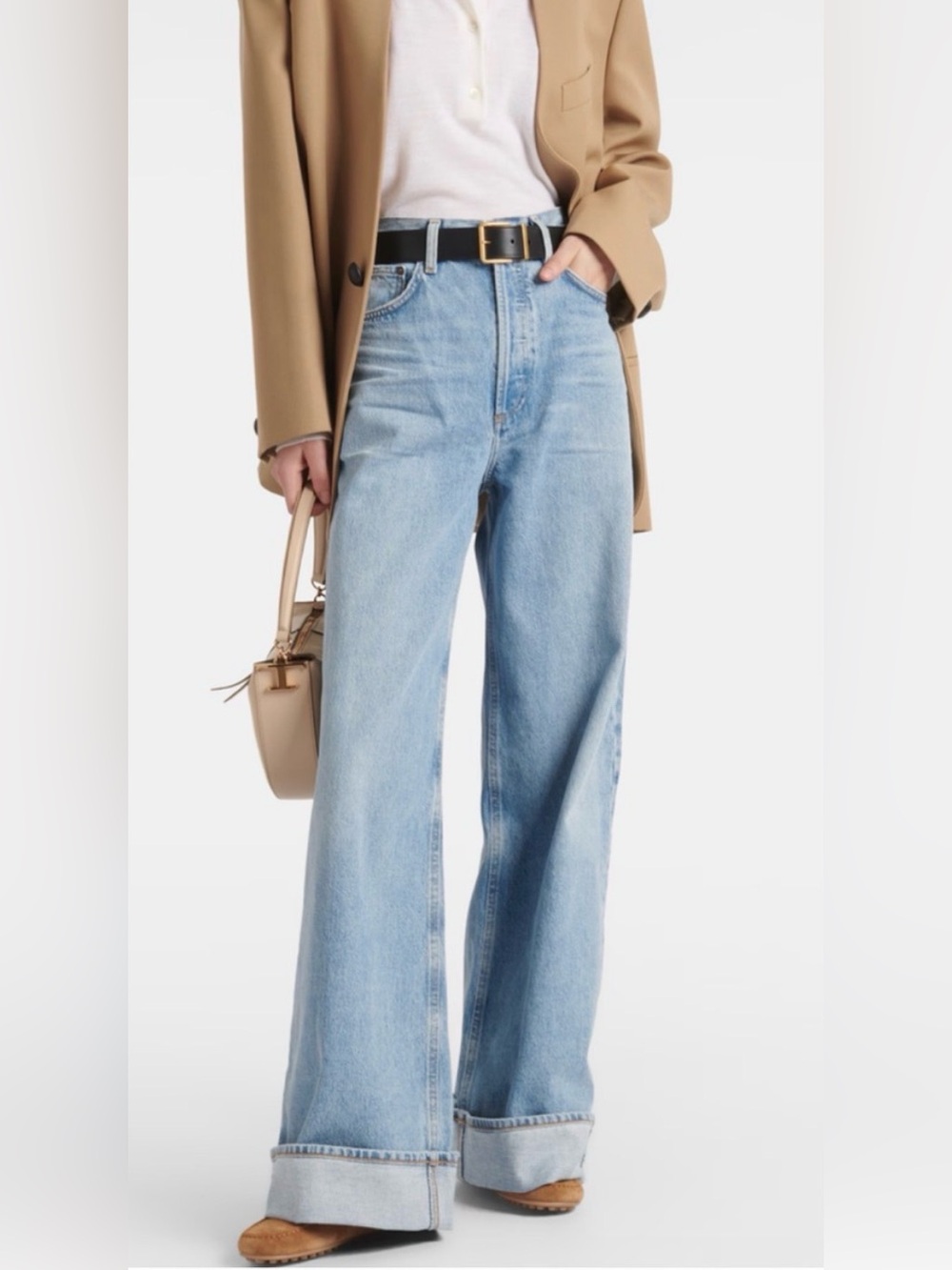 Agolde Light Blue Wide-Leg High-Rise Jeans size 26 great condition